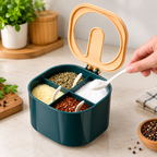 4-Compartment Spice & Seasoning Organizer with Spoons