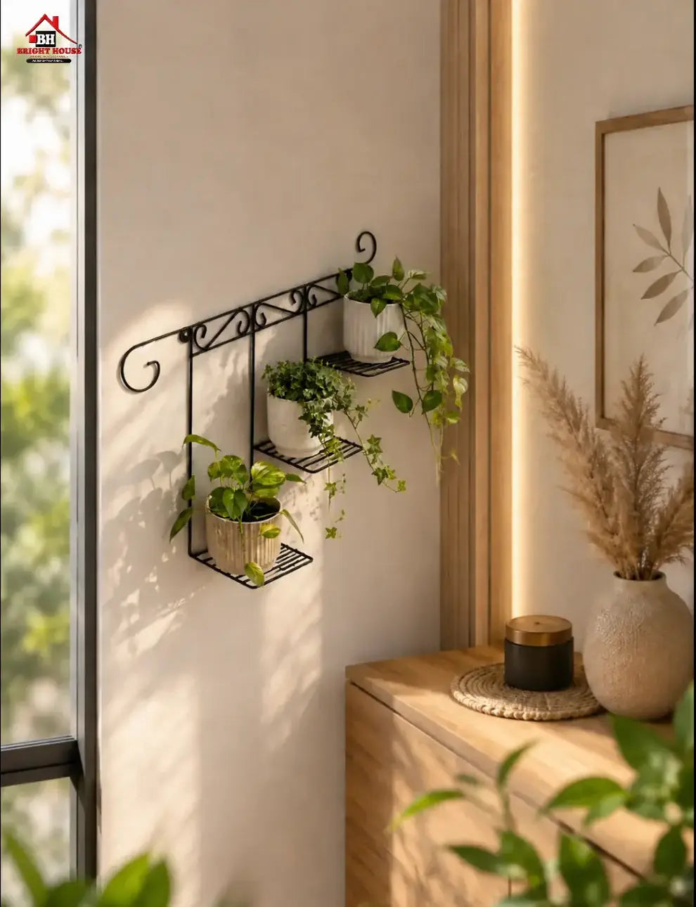 Elegant 3-Tier Metal Wall Plant Holder