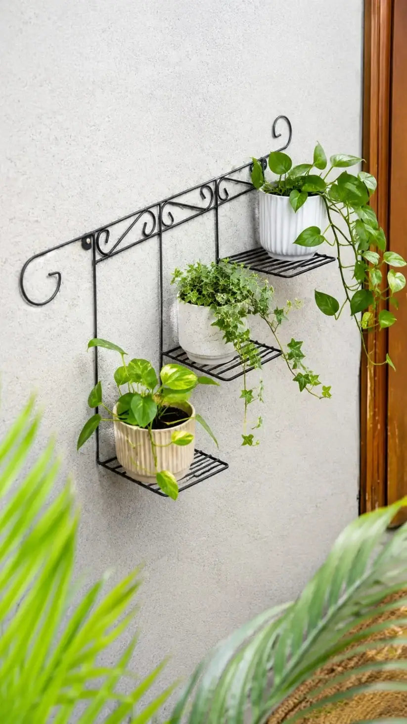Elegant 3-Tier Metal Wall Plant Holder