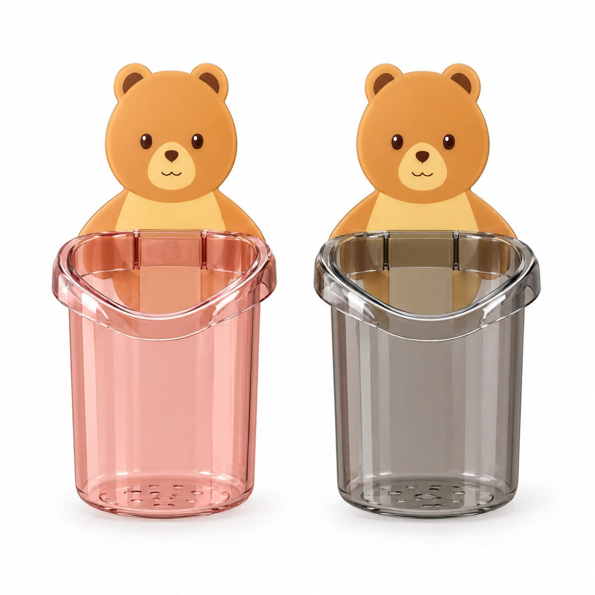 Cute Bear Wall-Mounted Storage Cup | Space-Saving Organizer